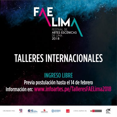 INFOARTES TALLERES INTERNACIONALES Del FAE Lima 2018