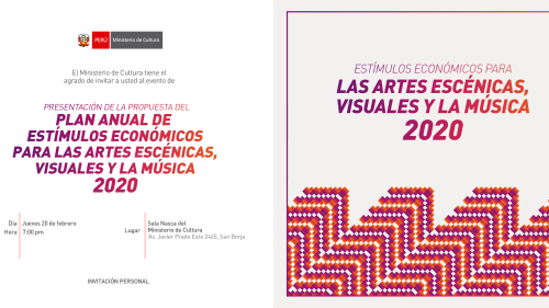 Presentación de la Propuesta del Plan Anual de Estímulos Económicos para las Artes Escénicas, Visuales y la Música 2020