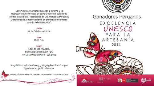 Premiación de los ganadores al reconocimiento de excelencia UNESCO para la artesanía 2014