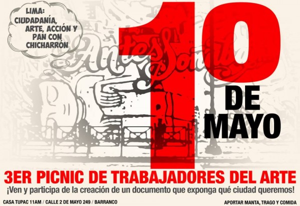 Convocatoria al 3er Picnic de Trabajadores del Arte. Este 1 de mayo desde las 11am