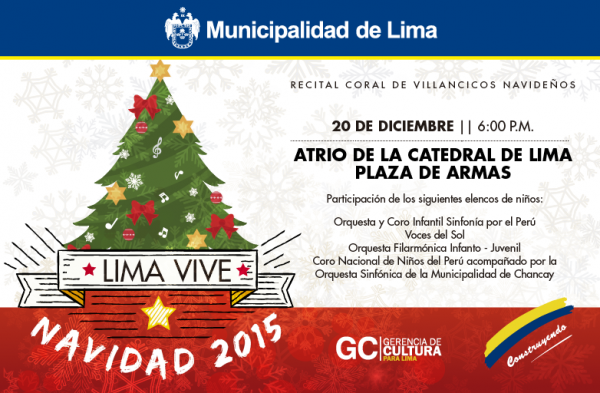 [RECITAL CORAL] Lima Vive Navidad 2015. Este domingo 20 de diciembre.