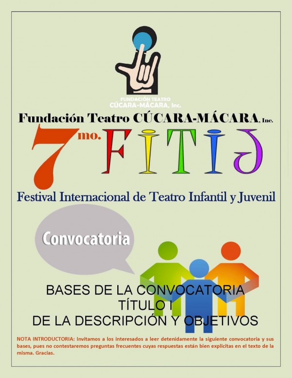 [CONVOCATORIA]  7mo Festival Internacional de Teatro Infantil y Juvenil se realizará en octubre 2016 en República Dominicana