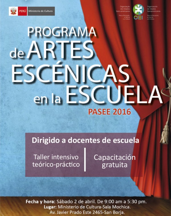 Noticias PASEE | PROGRAMA DE ARTES ESCÉNICAS EN LA ESCUELA – PASEE 2016