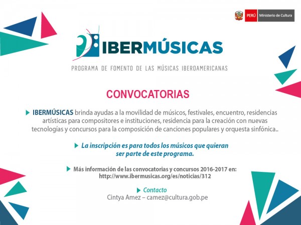 [Convocatoria] Programa de Fomento de las Músicas Iberoamericanas – IBERMÚSICAS 2016 – 2017