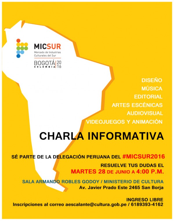 [CHARLA INFORMATIVA] CONVOCATORIA MICSUR-2016