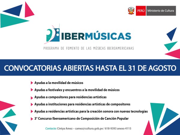 [CONVOCATORIA IBERMÚSICAS]: cierre de convocatoria 31 de agosto.