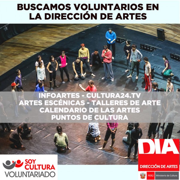 PRIMERA CONVOCATORIA PROGRAMA SOY CULTURA VOLUNTARIADO 2017 – Dirección de Artes