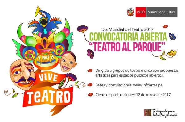 Convocatoria: Teatro al Parque – Día Mundial del Teatro 2017