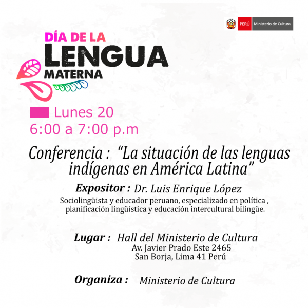 [Conferencia] “La situación de las lenguas indígenas en América Latina”