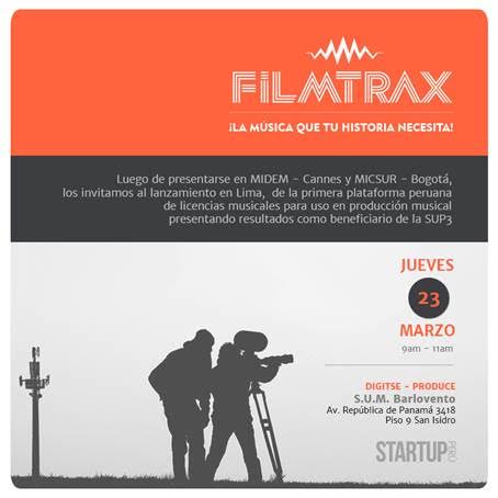 [TALLER] FILMTRAX SE PRESENTA ESTE JUEVES 23 DE MARZO EN EL AUDITORIO DEL MINISTERIO DE LA PRODUCCIÓN A LAS 9:00 AM