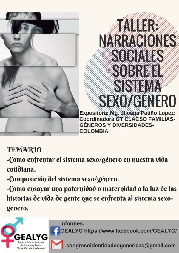 [TALLER]: NARRACIONES SOCIALES SOBRE EL SISTEMA SEXO/GÉNERO.