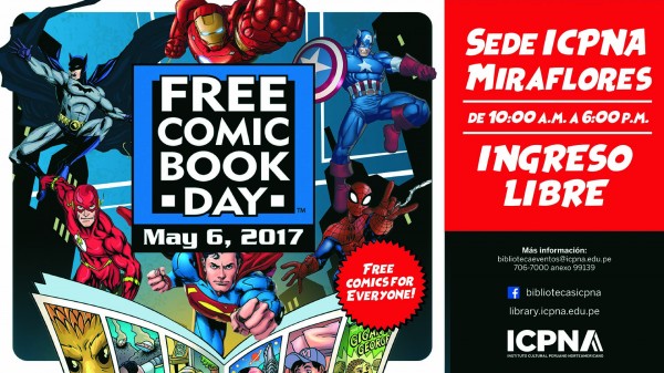 [FREE COMIC BOOK DAY] NUEVA EDICIÓN ESTE SÁBADO 06 DE MAYO EN EL ICPNA DE MIRAFLORES.