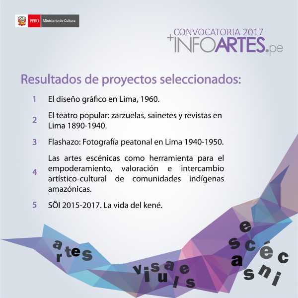 [Convocatoria INFOARTES 2017] Proyectos seleccionados