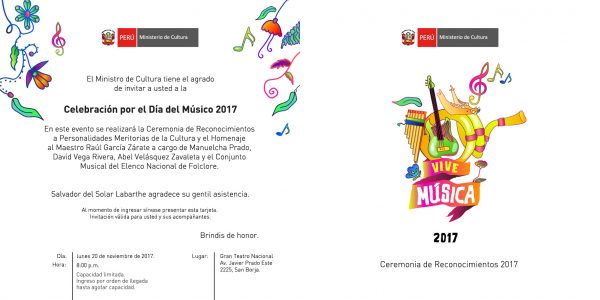 Ministerio de Cultura [CELEBRACION DIA DEL MUSICO 2017. Este 20 de noviembre