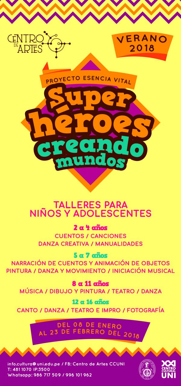 TALLERES DE VERANO UNI 2018  “Superhéroes creando mundos”