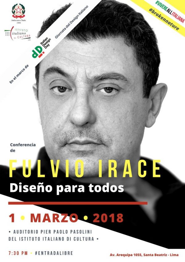 ITALIAN DESING DAY 2018 – CONFERENCIA “DISEÑO PARA TODOS” A CARGO DE FULVIO IRACE