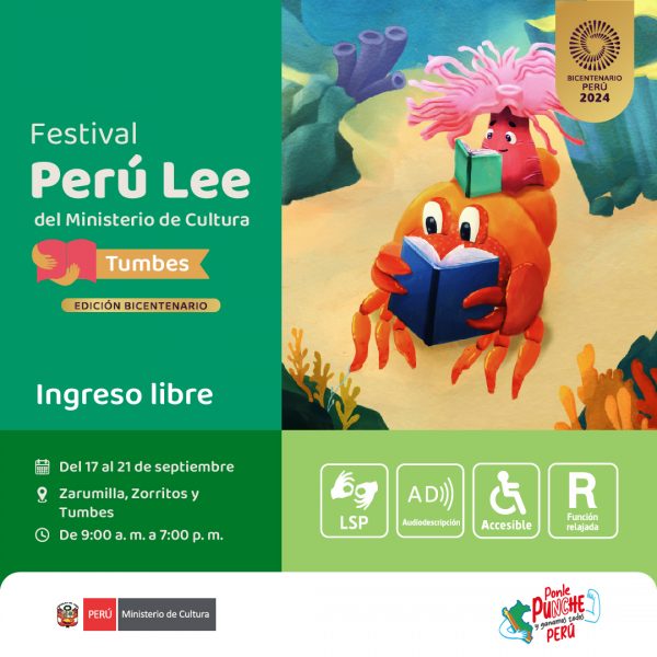 Ministerio de Cultura realiza el Festival Perú Lee por segundo año consecutivo en Tumbes